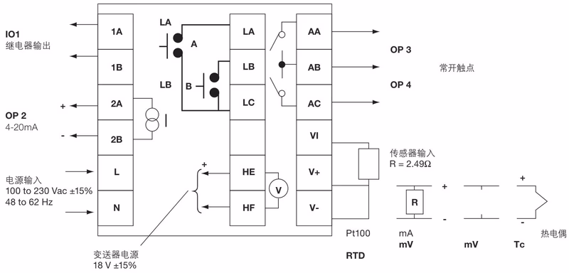 斯派莎克 Spirax Sarco SX80 过程控制器-接线图