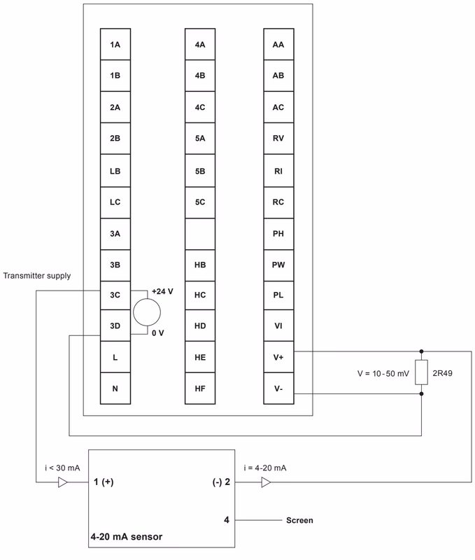Spirax Sarco SX90 Wiring Diagram for 4-20 mA Transmitter