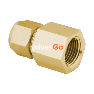 Swagelok B-1210-7-12 Brass Tube Fitting, Female Connector, 3/4 in. Tube OD x 3/4 in. Female NPT