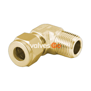 Swagelok B-12M0-2-8 Brass Male Elbow Tube Fitting, 12 mm x 1/2 in. NPT