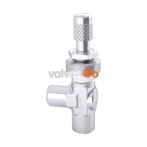 Swagelok B-2MA4 Brass Medium Flow Angle Pattern Metering Valve, 1/8 in. FNPT