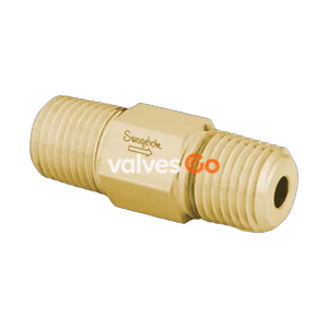 Swagelok B-4CP2-RT-1 Brass 1-Piece Poppet Check Valve, 1/4 in. Male ISO