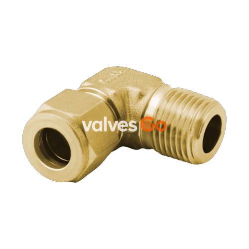 Swagelok B-600-2-8 Brass Tube Fitting, Male Elbow, 3/8 in. Tube OD x 1/2 in. Male NPT