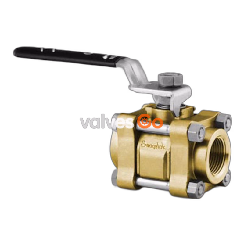 Swagelok B-65TF12 3-Piece 60 Series Brass Ball Valve, 3/4 in. FNPT