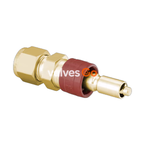 Swagelok B-QC8-D-810 Brass Instrumentation Quick Connect Stem with Valve, 1/2 in. Tube Fitting