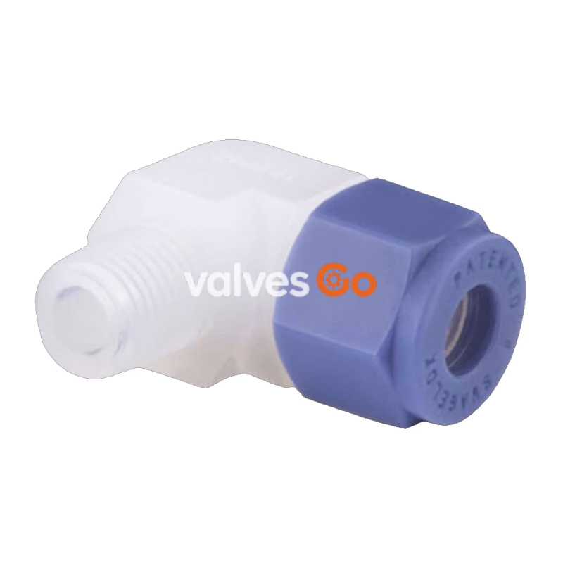 Swagelok PFA-620-2-4 90° Male Elbow, 3/8 in. Tube Fitting x 1/4 in. Male NPT