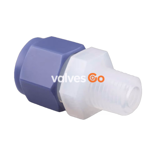 Swagelok PFA-820-1-8 PFA Tube Fitting, Male Connector, 1/2 in. x 1/2 in. Male NPT