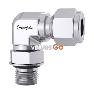 Swagelok S-600-2-6ST Carbon Steel Positionable Male Elbow, 3/8 in. Tube OD x 9/16-18 SAE/MS Straight Thread