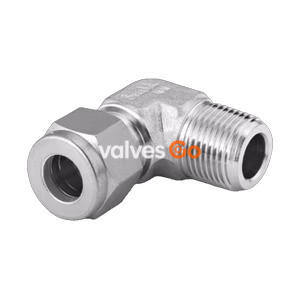 Swagelok SS-10M0-2-8 Stainless Steel Tube Fitting, Male Elbow, 10 mm x 1/2 in. NPT