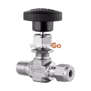 Swagelok SS-1KM4-S4 Stainless Steel Integral Bonnet Needle Valve, 1/4 in. MNPT x Swagelok, PCTFE