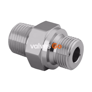Swagelok SS-2-HN-2RS Stainless Steel Hex Nipple Pipe Fitting, 1/8 in. Male NPT x ISO Parallel