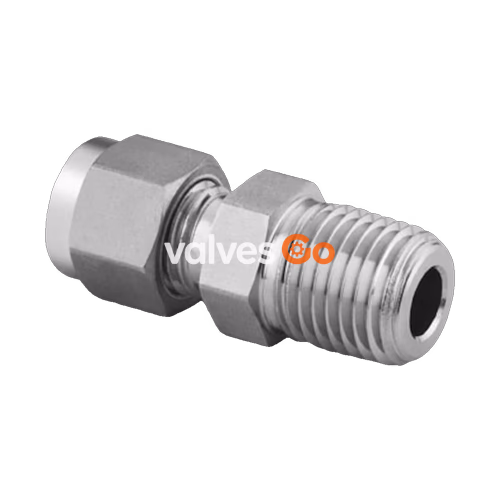 Swagelok SS-200-1-6BT Bored-Through Male Connector, 1/8 in. Tube OD x 3/8 in. Male NPT