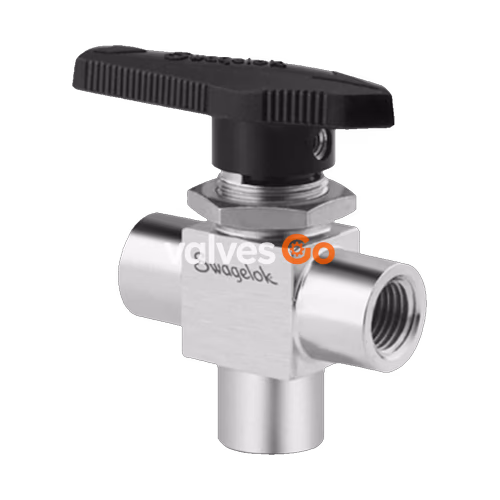 Swagelok SS-43GXF4 3-Way Ball Valve, 40G Series, 1/4 in. FNPT