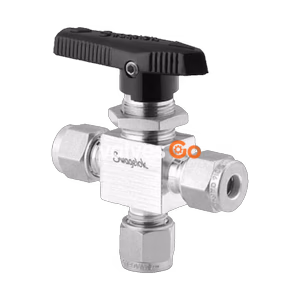 Swagelok SS-44XS10MM 1-Piece 40 Series 3-Way Ball Valve, 10 mm Tube Fitting