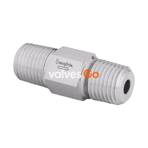 Swagelok SS-4CP2-RT-1/3 Stainless Steel 1-Piece Poppet Check Valve, Fixed Pressure, 1/4 in. Male ISO Tapered