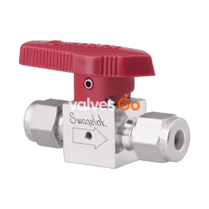 Swagelok SS-4P4V Stainless Steel Quarter Turn Instrument Plug Valve, 1/4 in. Tube Fitting, Downstream Vent