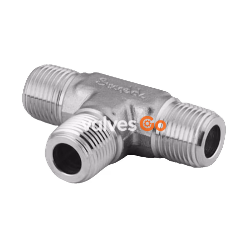 Swagelok SS-6-MT Male Tee Pipe Fitting, 3/8 in. Male NPT, 316 Stainless Steel