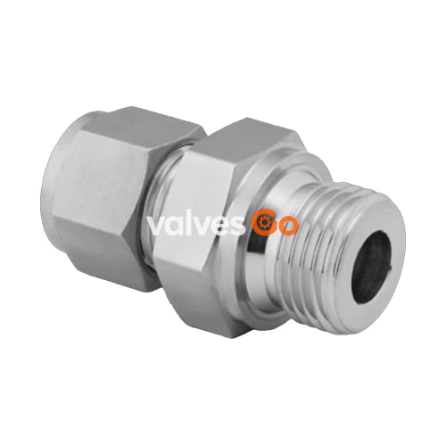 Swagelok SS-600-1-8RS Stainless Steel Male Connector, 3/8 in. Tube OD x 1/2 in. ISO Parallel Thread