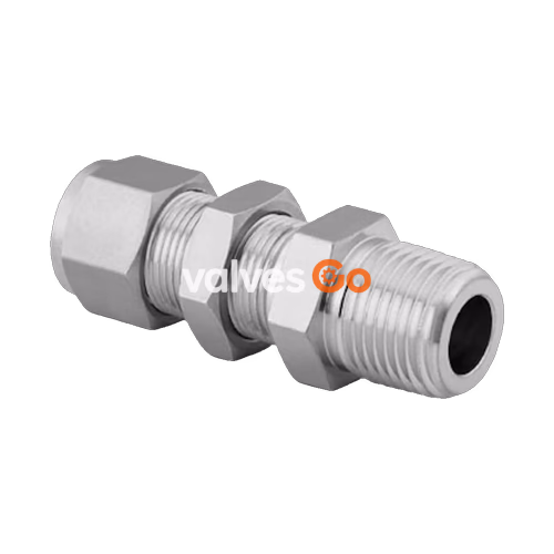 Swagelok SS-600-11-6 Stainless Steel Bulkhead Male Connector, 3/8 in. Tube OD x 3/8 in. Male NPT