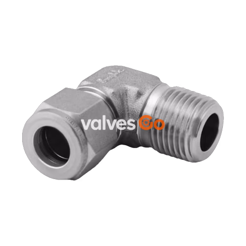 Swagelok SS-600-2-6 Stainless Steel Tube Fitting, Male Elbow, 3/8 in. Tube OD x 3/8 in. Male NPT