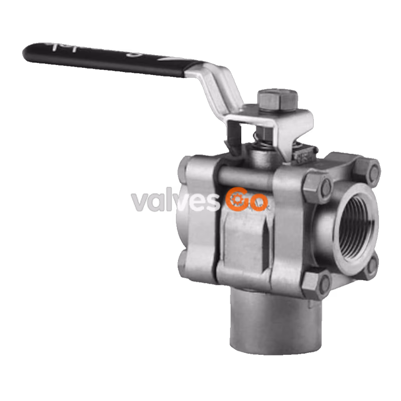 Swagelok SS-65XTF16 3-Way Ball Valve, 3-Piece Stainless Steel, 1 in. FNPT