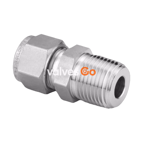 Swagelok SS-6M0-1-4BT Bored-Through Male Connector, 6 mm Tube OD x 1/4 in. Male NPT