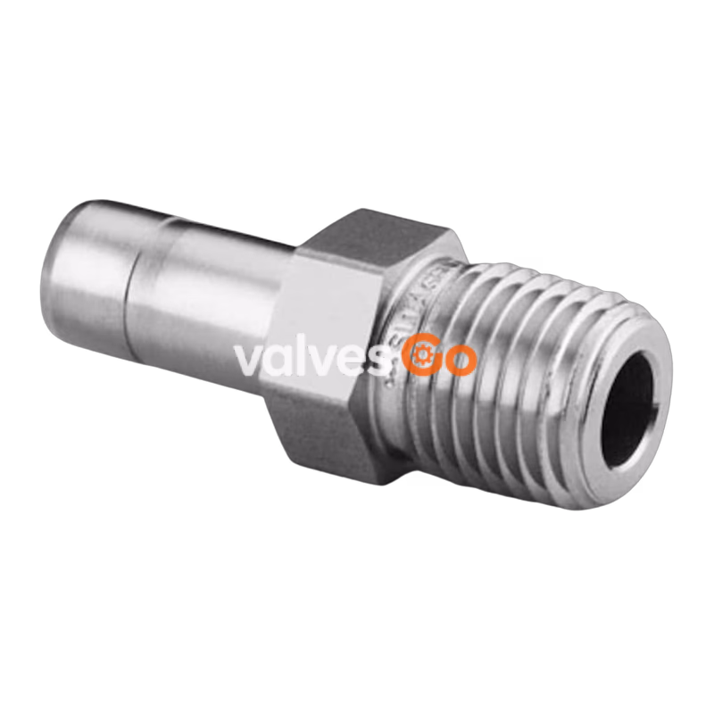 Swagelok SS-8-TA-1-8 Stainless Steel Male Tube Adapter, 1/2 in. Tube OD x 1/2 in. Male NPT