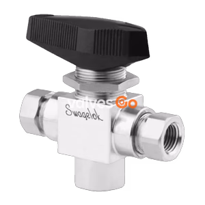 Swagelok SS-83XKF4 Stainless Steel 3-Piece High Pressure 3-Way Ball Valve, 6000 PSIG