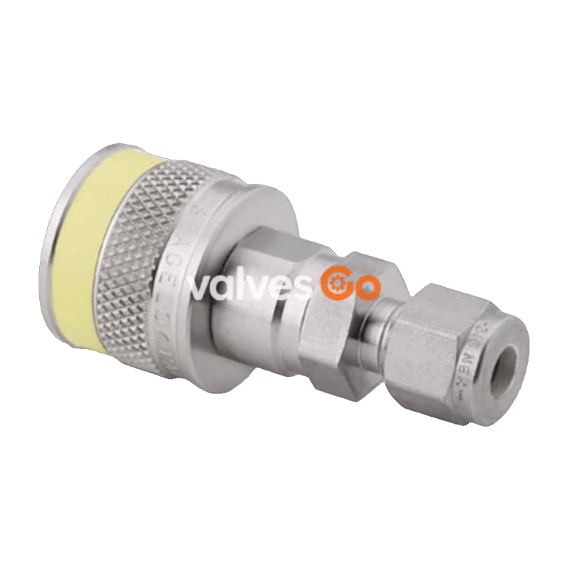 Swagelok SS-QC4-B-400K4 Stainless Steel Instrumentation Quick Connect Body, QC4 Series, 1/4 in. Swagelok Tube Fitting, Yellow Keyed