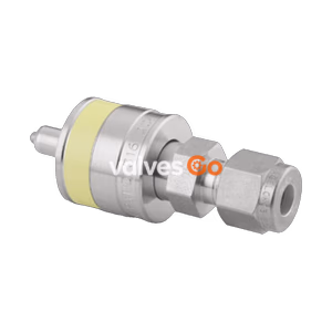 Swagelok SS-QC4-D-400K4 Instrumentation Quick Connect Stem with Valve, 1/4 in. Swagelok Tube Fitting, Yellow Key