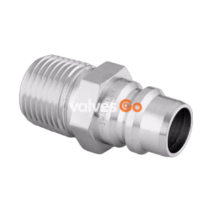 Swagelok SS-QF4-S-4MT Stainless Steel Full Flow Quick Connect Stem without Valve, 1.7 Cv, 1/4 in. Male ISO Tapered Thread