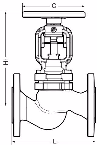 TLV BE8H-16 flanged dimensions