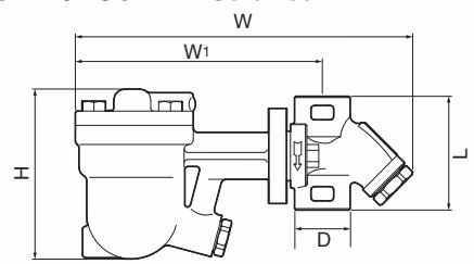 TLV FJ32-X QuickTrap dimensions for screwed connection