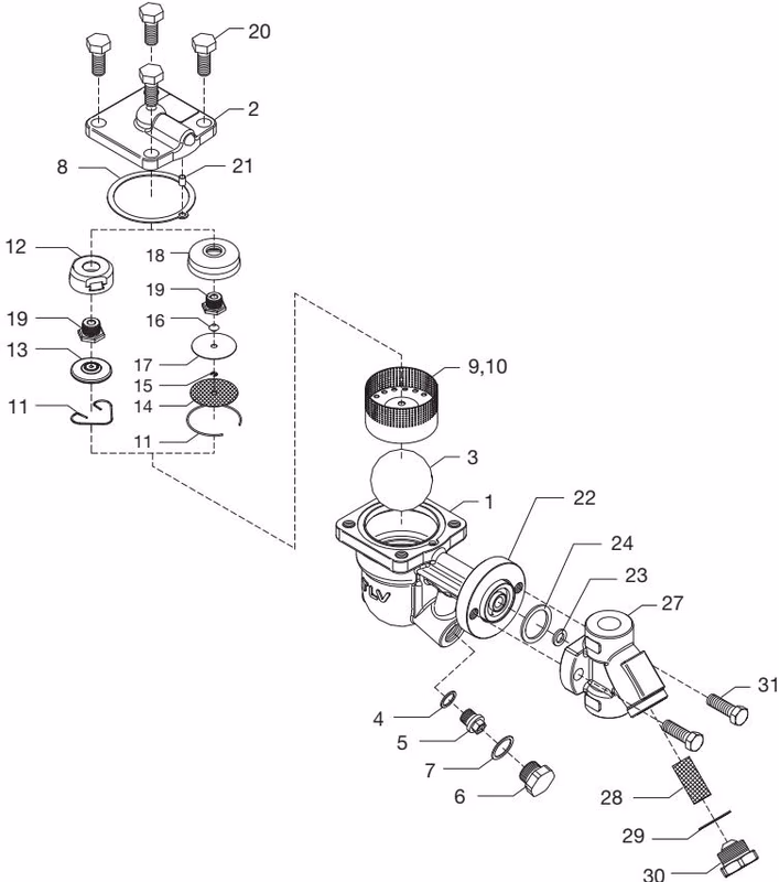 TLV FJ32-X QuickTrap exploded view