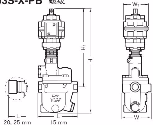 TLV J3S-X-PB 螺纹尺寸