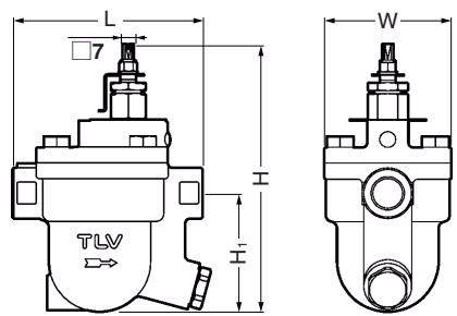 TLV J3S-X-RV screwed dimensions