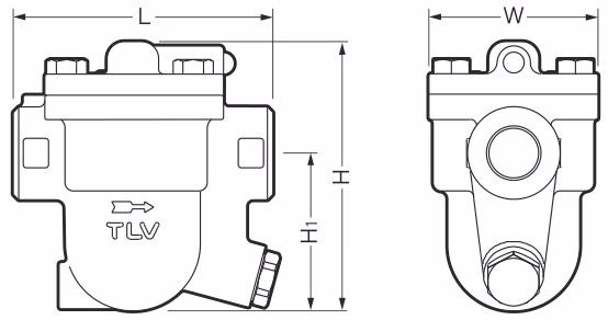 TLV J3S-X Free Float Steam Trap - Dimensions