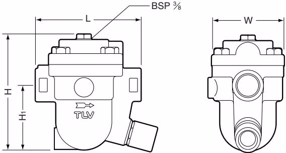 TLV JA3 screwed connection dimensions