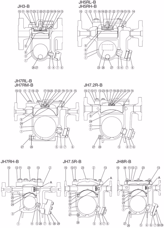 TLV JH5RL-B configuration cross section