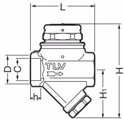 TLV P46SRM 承插焊连接尺寸图