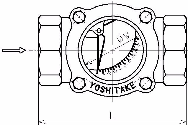 Yoshitake 150F-13S screwed type dimension drawing