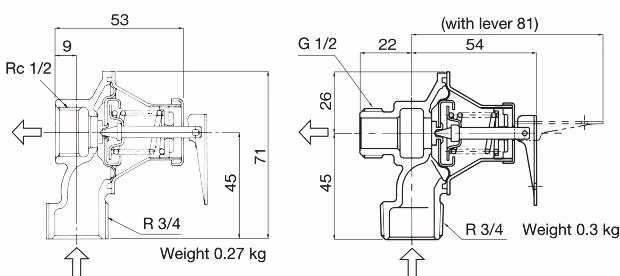 Yoshitake AL-52FS-95 dimensions