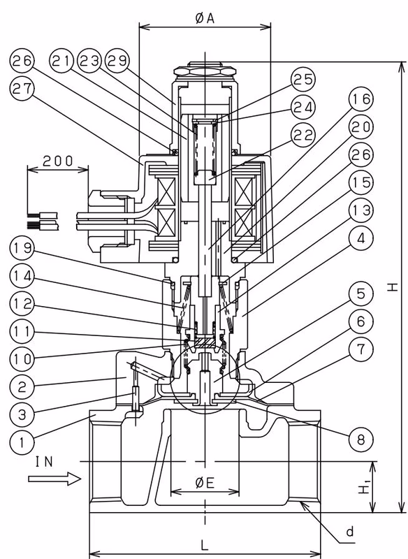 Yoshitake DP-16C cross-section drawing and internal components