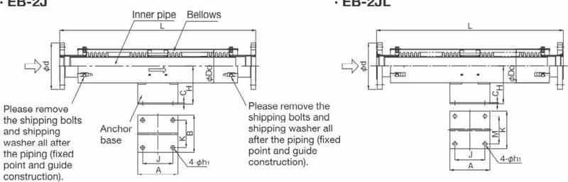 Yoshitake EB-2J dimensions and weights table