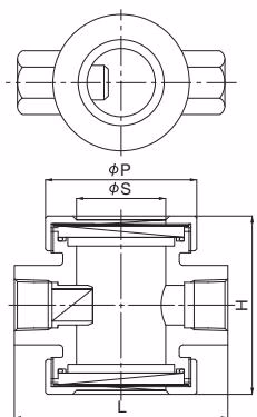 Yoshitake FS-I-Z screwed type dimensions