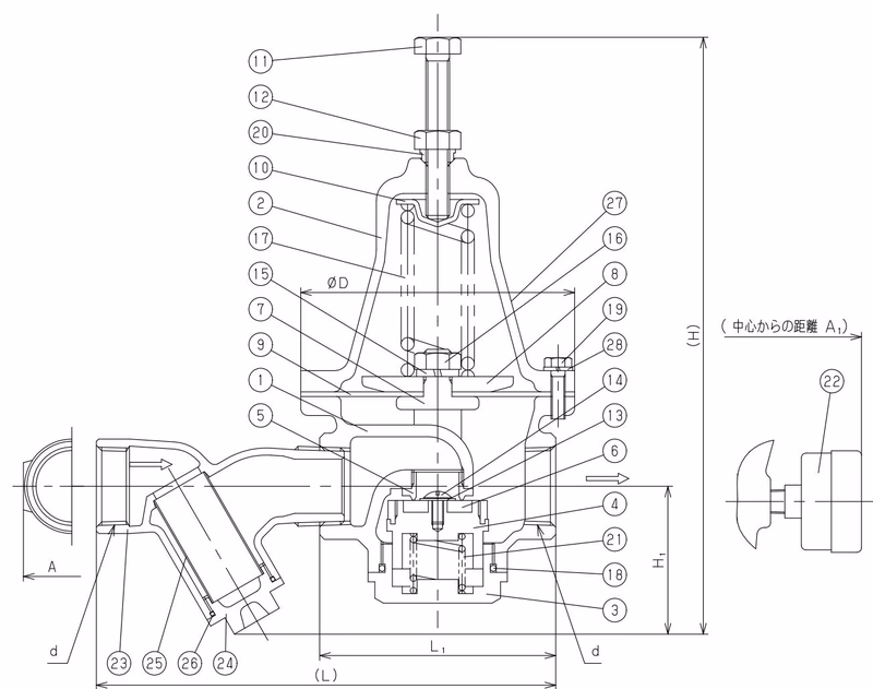 Yoshitake GD-24GS cross section drawing
