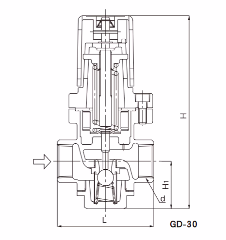 Yoshitake GD-30 Pressure Reducing Valve - Dimensions