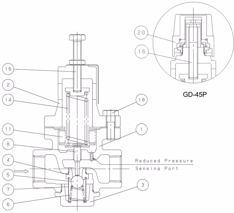 Ёситакэ (Yoshitake) GD-45 чертеж в разрезе