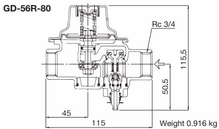 Yoshitake GD-55R-80 dimensions 2
