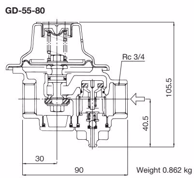 Yoshitake GD-56-80 dimensions drawing